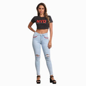 Summer Sparkle Skinny Jeans para Mujer