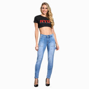 Effortless Sky Relaxed Jeans Rectos para Mujer