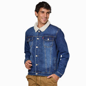 Chamarra De Mezclilla Frontier Con Borrega para Hombre