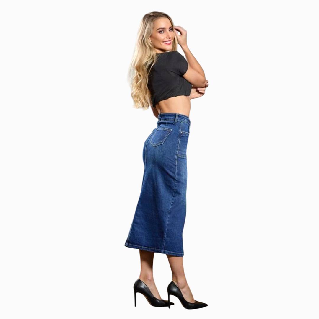 Falda Larga De Mezclilla Denim Daydream