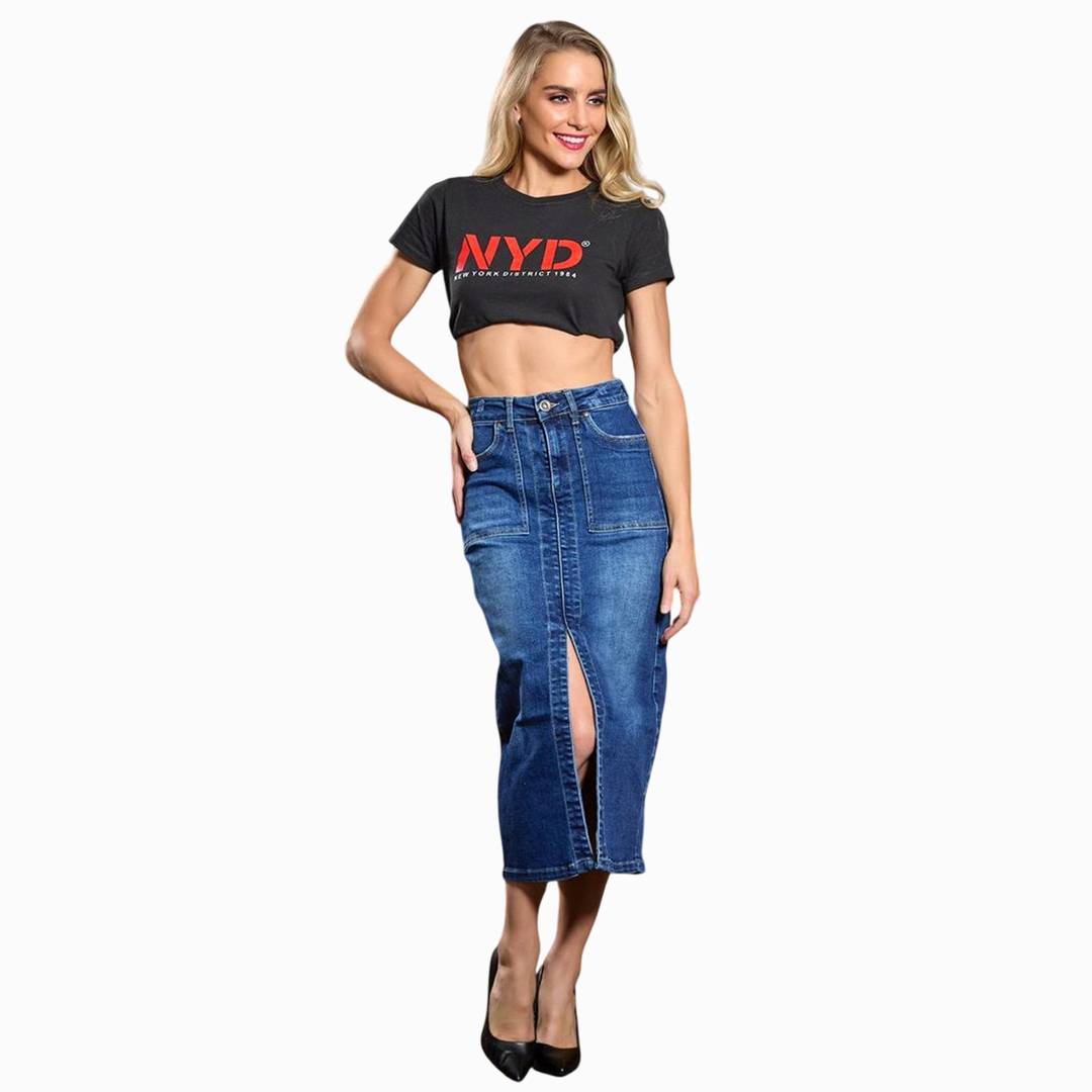 Falda Larga De Mezclilla Denim Daydream