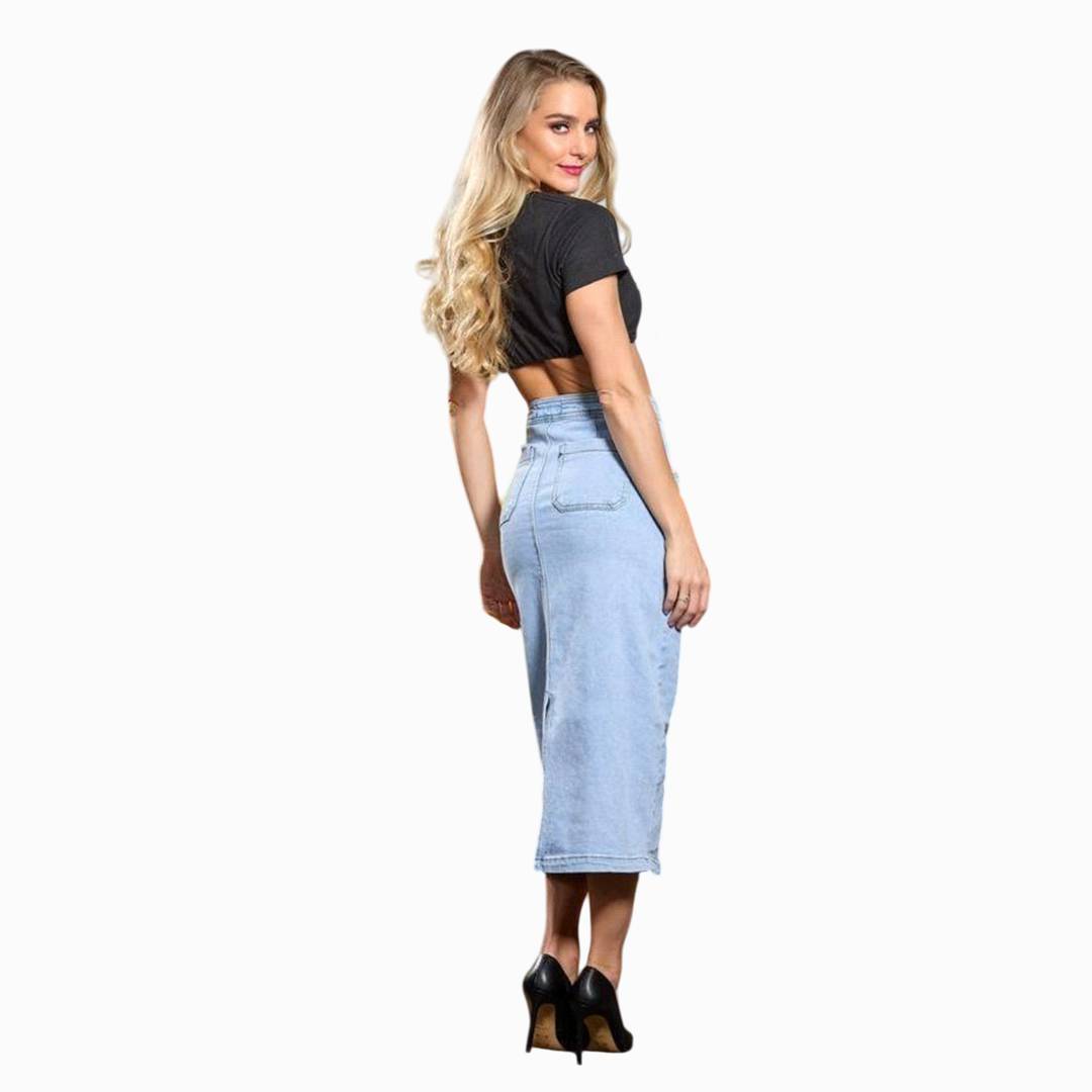 Falda Larga De Mezclilla Cloud Comfort