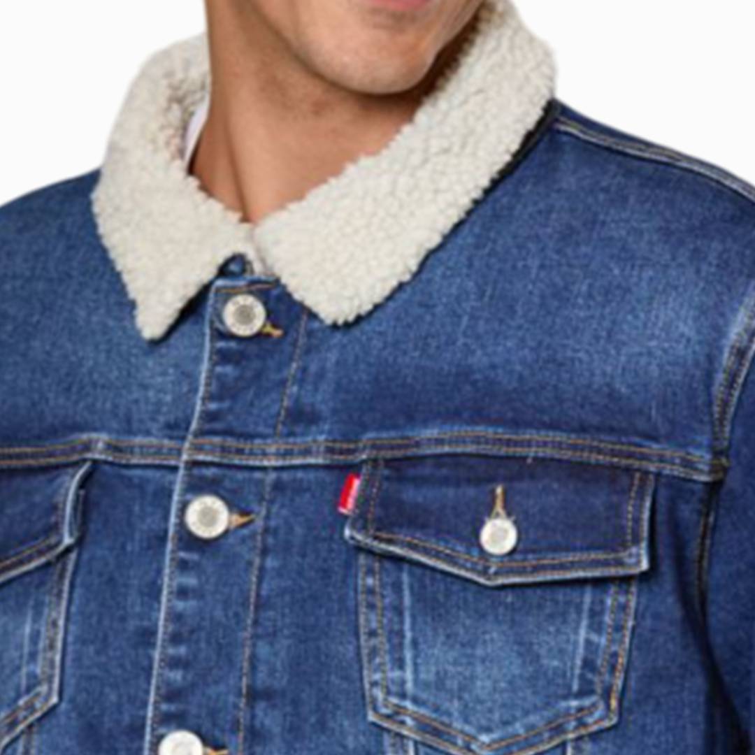 Chamarra De Mezclilla Frontier Con Borrega para Hombre