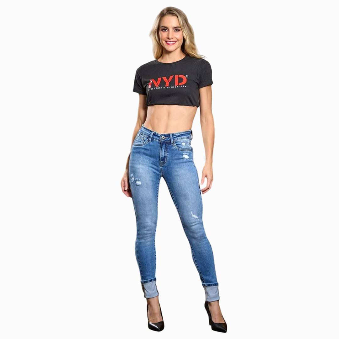 Jeans Power Stretch Midfit para Mujer - Mayoreo